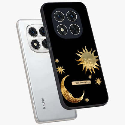 Gold Sun Blush Glass Case displayed in angled mockup highlighting radiant sun design with warm golden aesthetic.