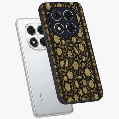 Golden Evil Eye Mandala Glass Case displayed in angled mockup highlighting protective evil eye symbol with golden mandala design.