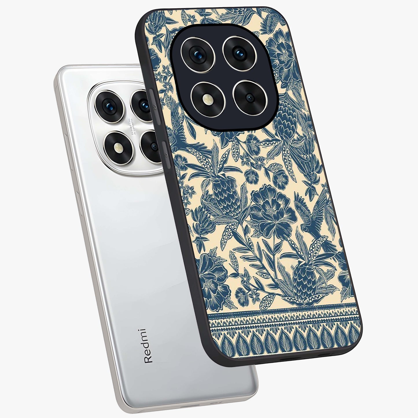 Heirloom Wild Bloom Glass Case displayed in angled mockup highlighting botanical bloom design with classic aesthetic style.