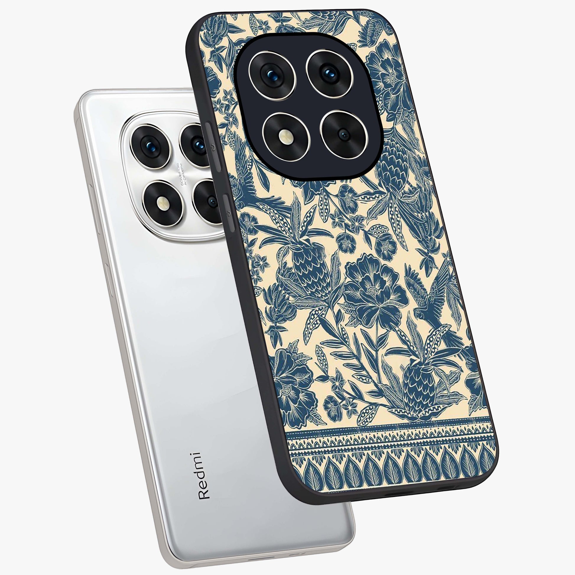 Heirloom Wild Bloom Glass Case displayed in angled mockup highlighting botanical bloom design with classic aesthetic style.