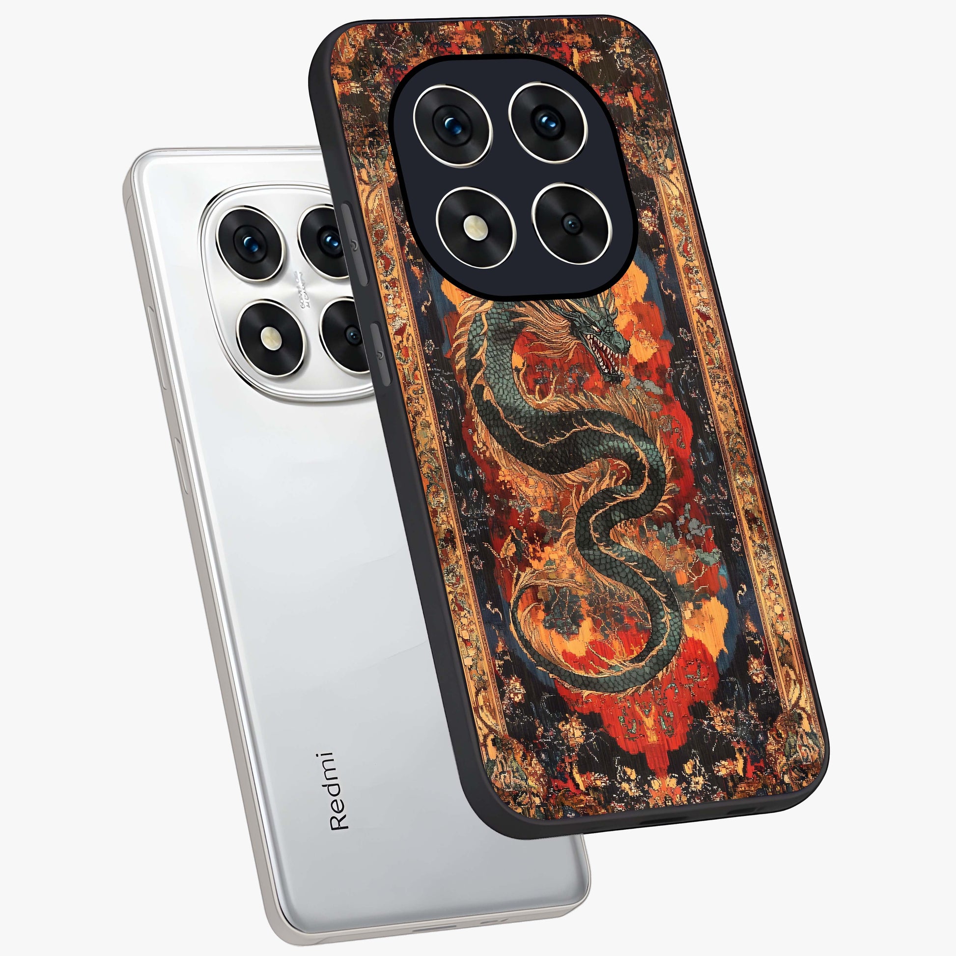 Inferno Dragon Soul Glass Case displayed in angled mockup highlighting powerful dragon illustration with inferno aesthetic.