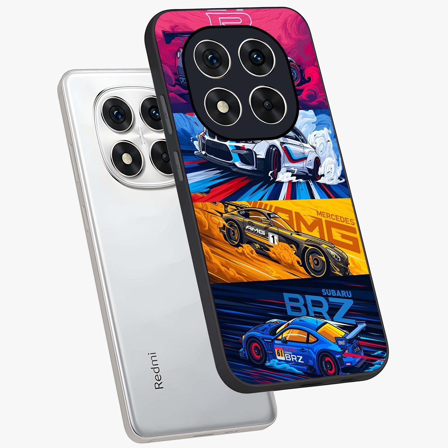 JDM Sports Car Glass Case displayed in angled mockup highlighting sleek Japanese racing car design with automotive aesthetic.