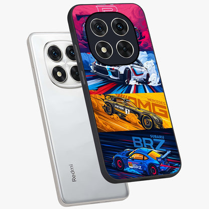 JDM Sports Car Glass Case displayed in angled mockup highlighting sleek Japanese racing car design with automotive aesthetic.