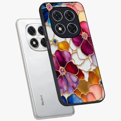 Marble Flower Pattern Glass Case displayed in angled mockup highlighting elegant marble floral design with modern aesthetic.