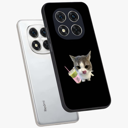 Matcha Cat Style Glass Case displayed in angled mockup highlighting playful feline design with pastel matcha aesthetic.