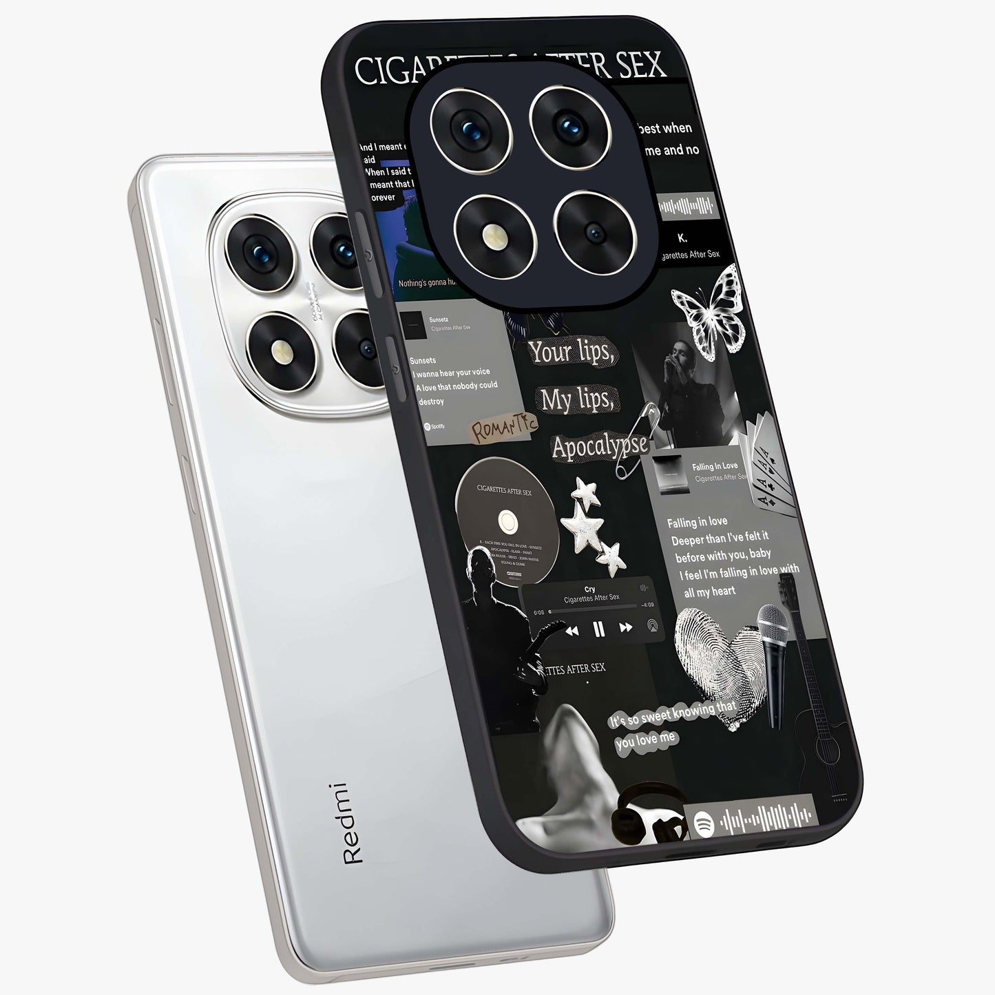 Midnight Love Echo Glass Case displayed in angled mockup highlighting elegant love inspired design with deep aesthetic style.