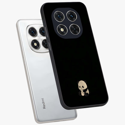 Midnight Panda Love Glass Case displayed in angled mockup highlighting adorable panda illustration with midnight aesthetic.