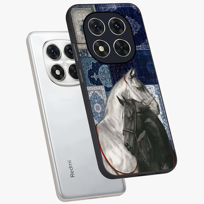 Midnight Stallion Blues Glass Case displayed in angled mockup highlighting powerful stallion illustration with deep midnight tones.