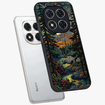 Moonlight Forest Dream Glass Case displayed in angled mockup highlighting dreamy forest design with glowing moon aesthetic.