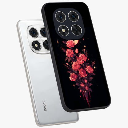 Moonlit Floral Elegance Glass Case displayed in angled mockup highlighting graceful flower design with soft moonlight aesthetic.