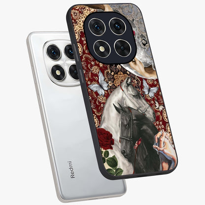 Moonlit Royal Stallion Glass Case displayed in angled mockup highlighting powerful stallion illustration with royal night aesthetic.