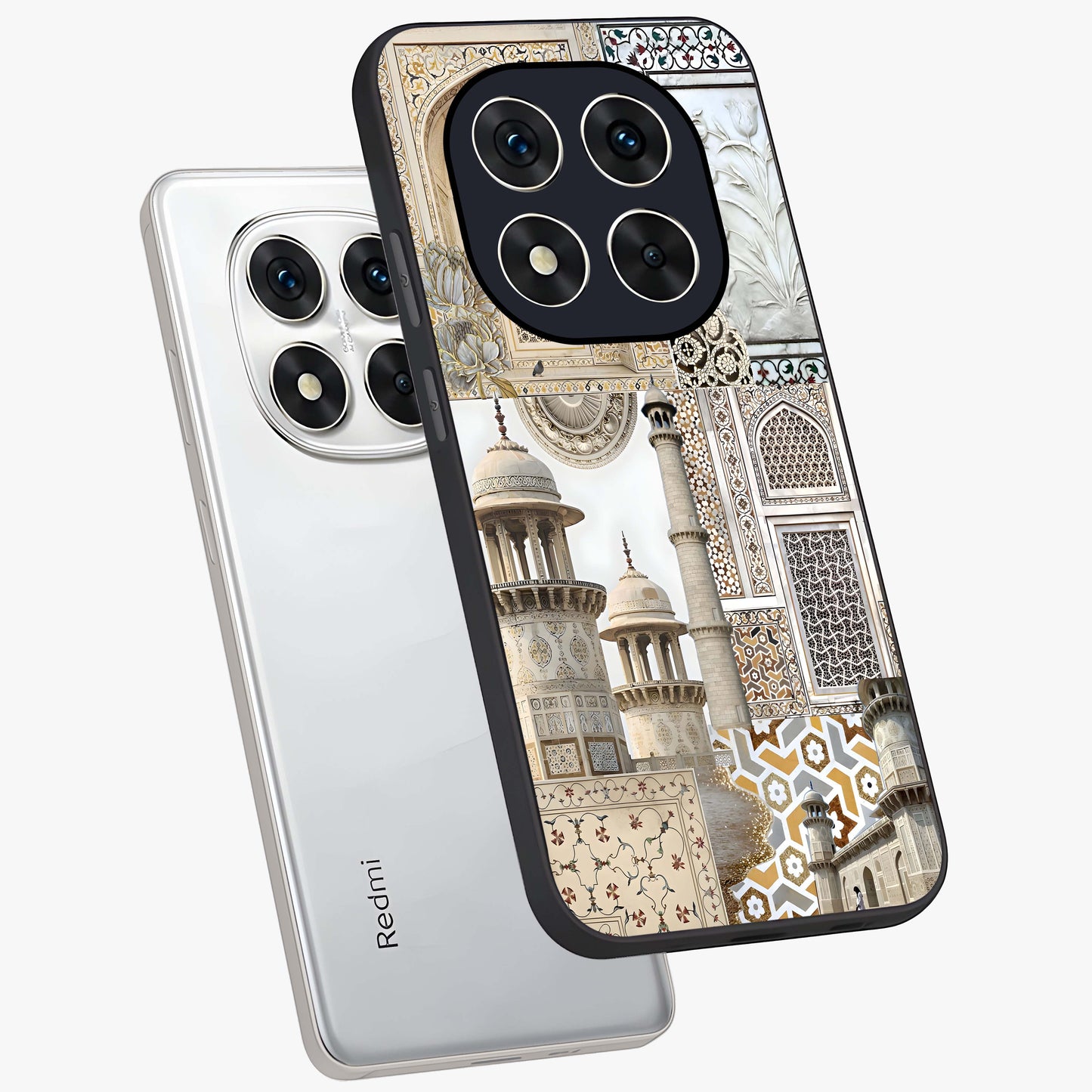 Mughal Marble Legacy Glass Case displayed in angled mockup highlighting elegant heritage marble artwork with royal aesthetic.