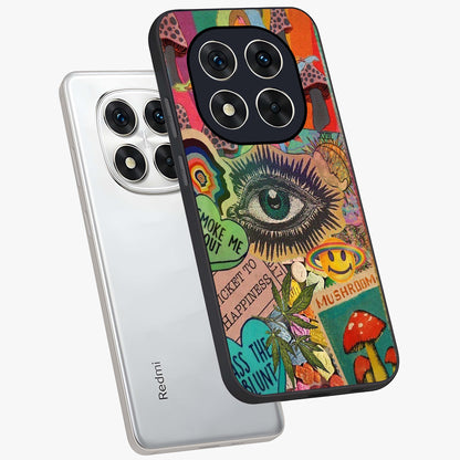Mystic Eye Wonderland Glass Case displayed in angled mockup highlighting magical eye illustration with dreamy aesthetic.