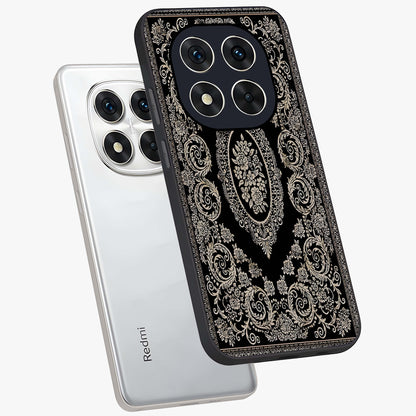 Noir Bloom Elegance Glass Case displayed in angled mockup highlighting refined flower design with stylish noir aesthetic.