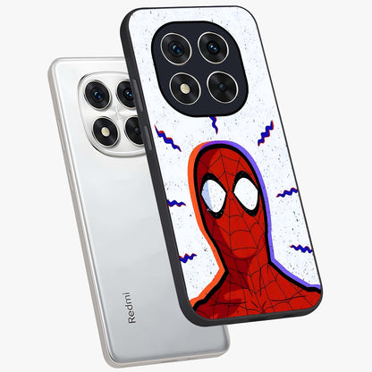 Omg Spiderman Glass Case displayed in angled mockup highlighting dynamic hero illustration with action comic aesthetic.