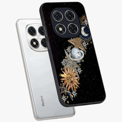Pearls Universe Object Glass Case displayed in angled mockup highlighting celestial pearl design with dreamy aesthetic.