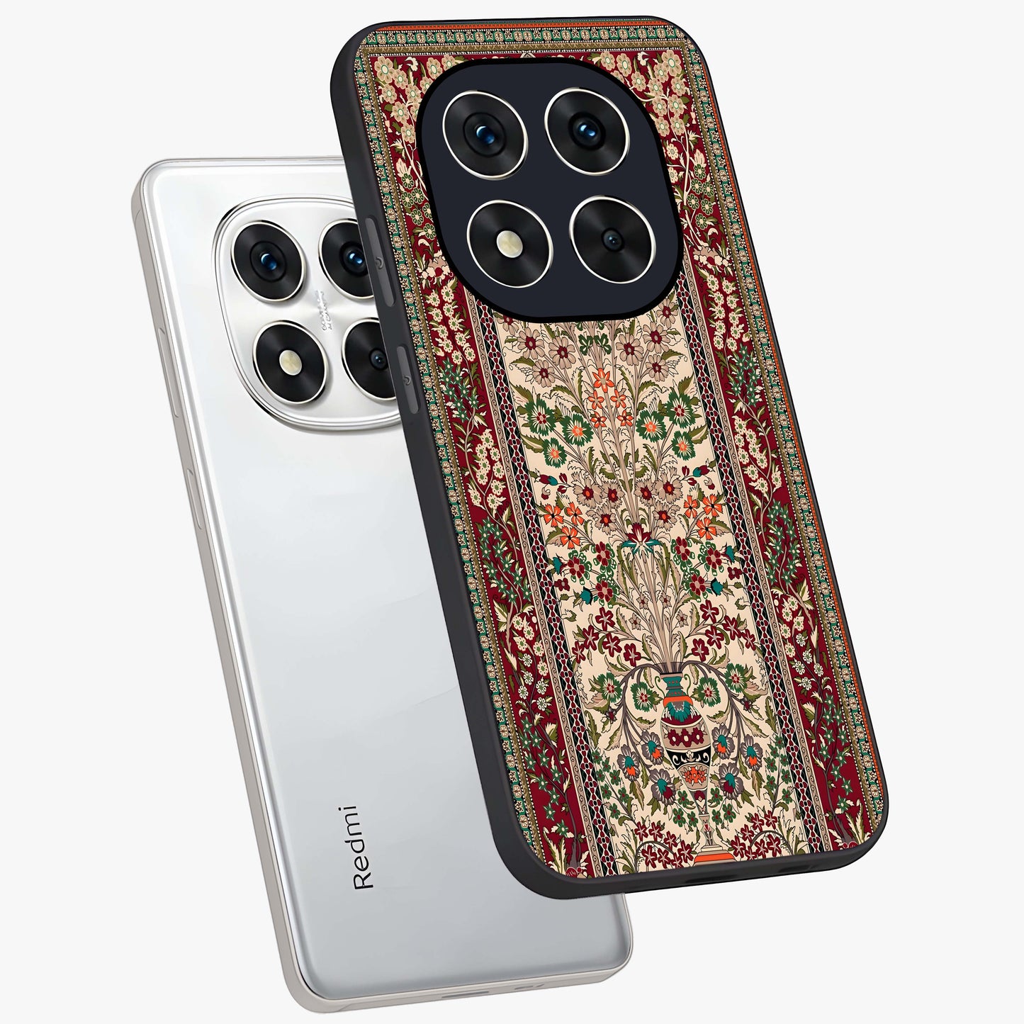 Persian Inspired Glass Case displayed in angled mockup highlighting intricate traditional design with elegant cultural aesthetic.