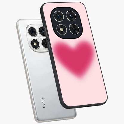 Pink Aura Heart Glass Case displayed in angled mockup highlighting vibrant pink heart design with dreamy aura aesthetic.
