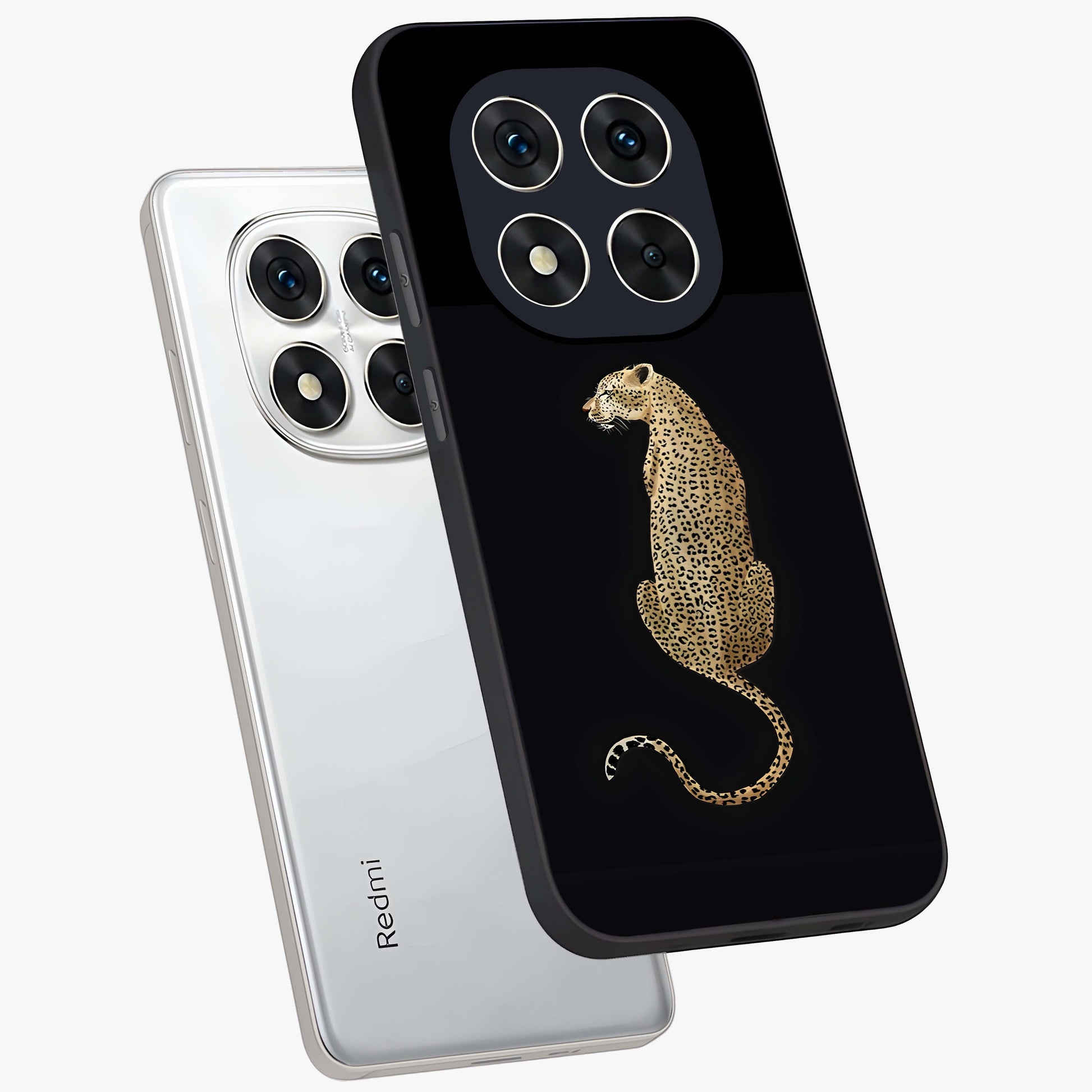 Regal Leopard Glass Case displayed in angled mockup highlighting powerful animal illustration with stylish wild aesthetic.