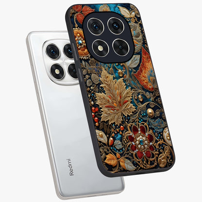 Royal Jewel Garden Glass Case displayed in angled mockup highlighting vibrant jewel inspired floral design with elegant aesthetic.