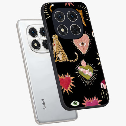 Sacred Jungle Heart Glass Case displayed in angled mockup highlighting lush tropical design with natural aesthetic style.
