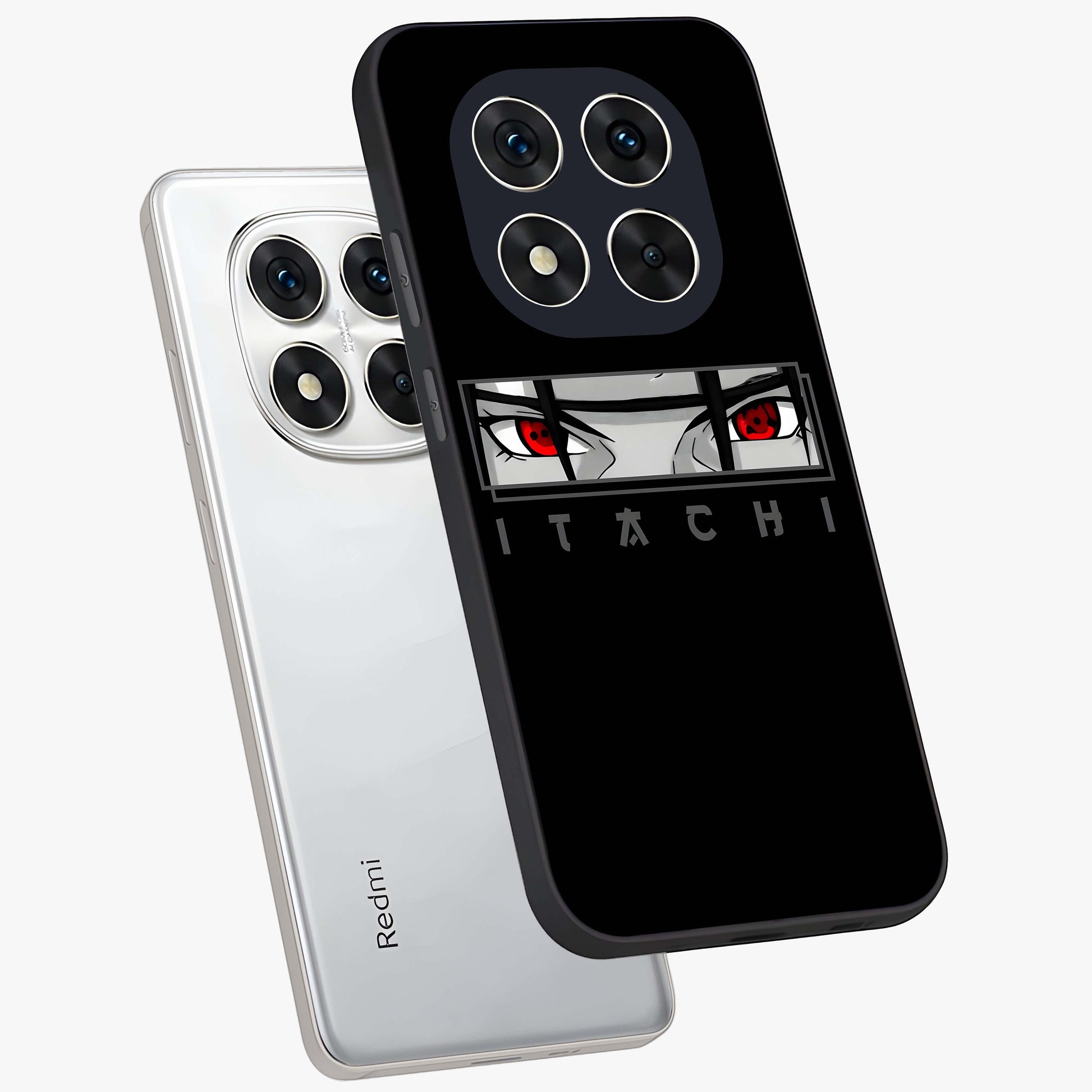 Scarlet Gaze Dominance Glass Case displayed in angled mockup highlighting intense visual design with bold scarlet aesthetic.