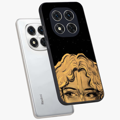 Shri Krishna Art Glass Case displayed in angled mockup highlighting spiritual Krishna illustration with divine aesthetic.