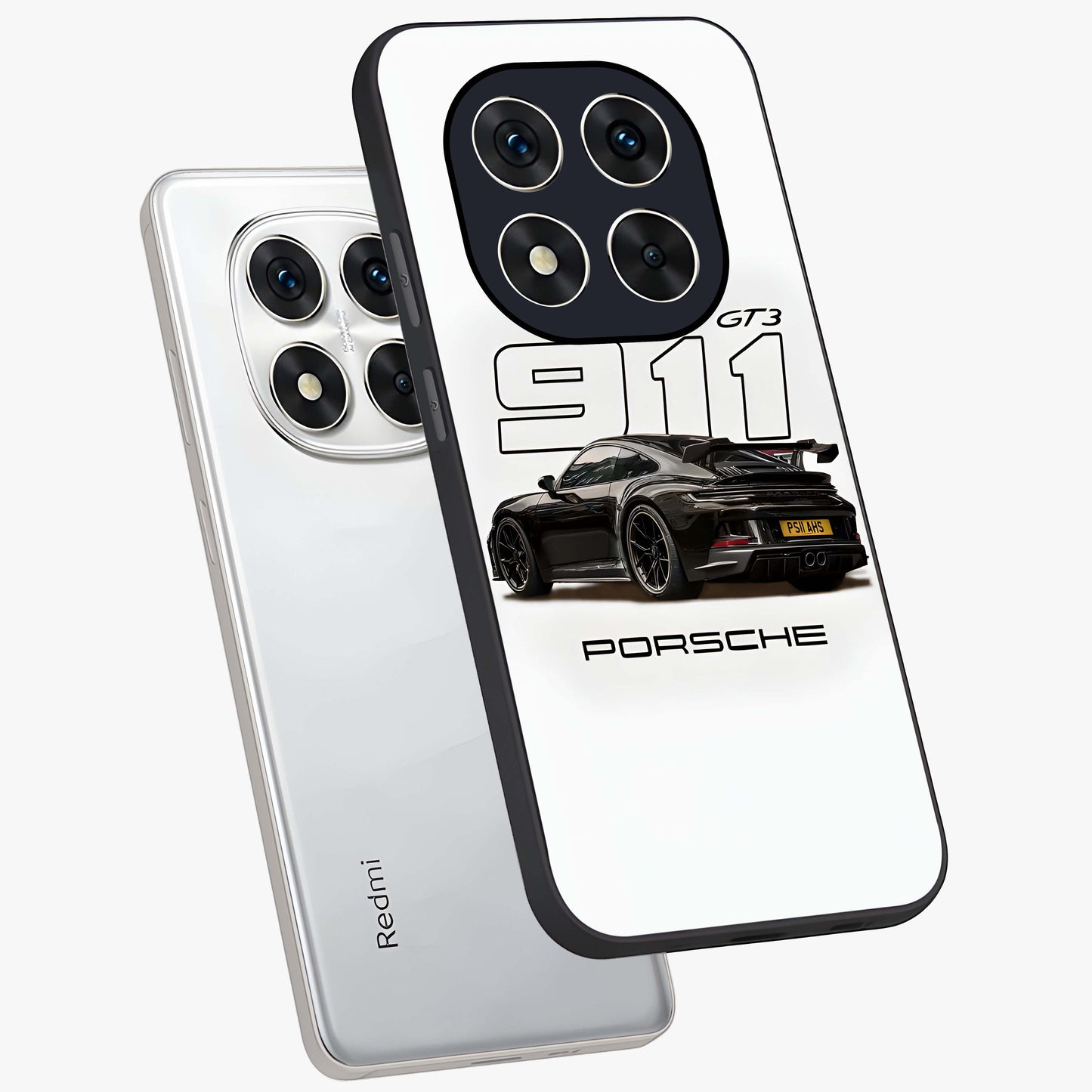 Turbo Legacy Icon Glass Case displayed in angled mockup highlighting dynamic automotive design with performance aesthetic.