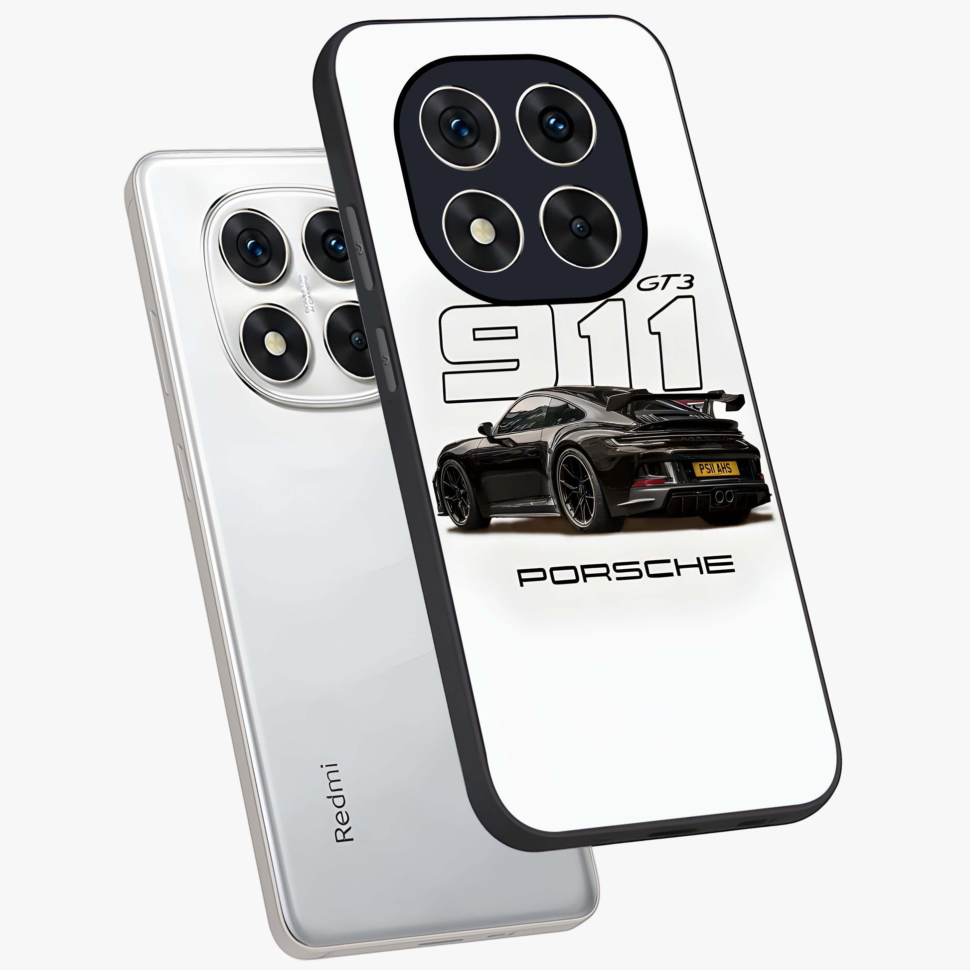 Turbo Legacy Icon Glass Case displayed in angled mockup highlighting dynamic automotive design with performance aesthetic.