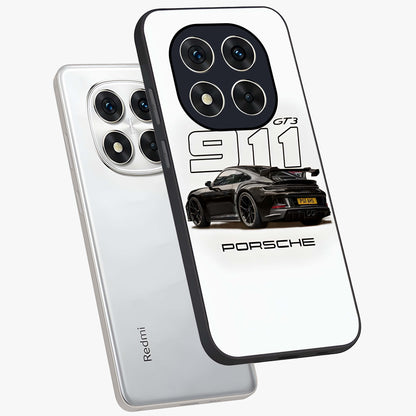 Turbo Legacy Icon Glass Case displayed in angled mockup highlighting dynamic automotive design with performance aesthetic.