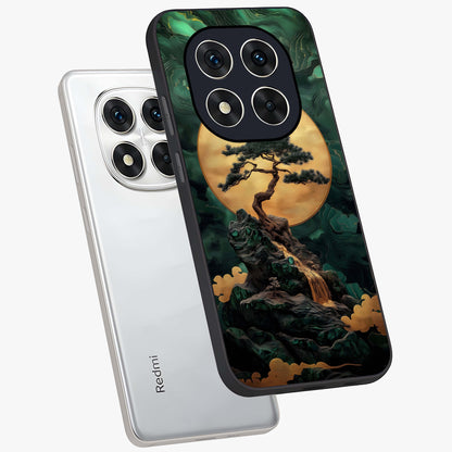 Zen Moon Rise Glass Case displayed in angled mockup highlighting peaceful lunar design with zen aesthetic style.