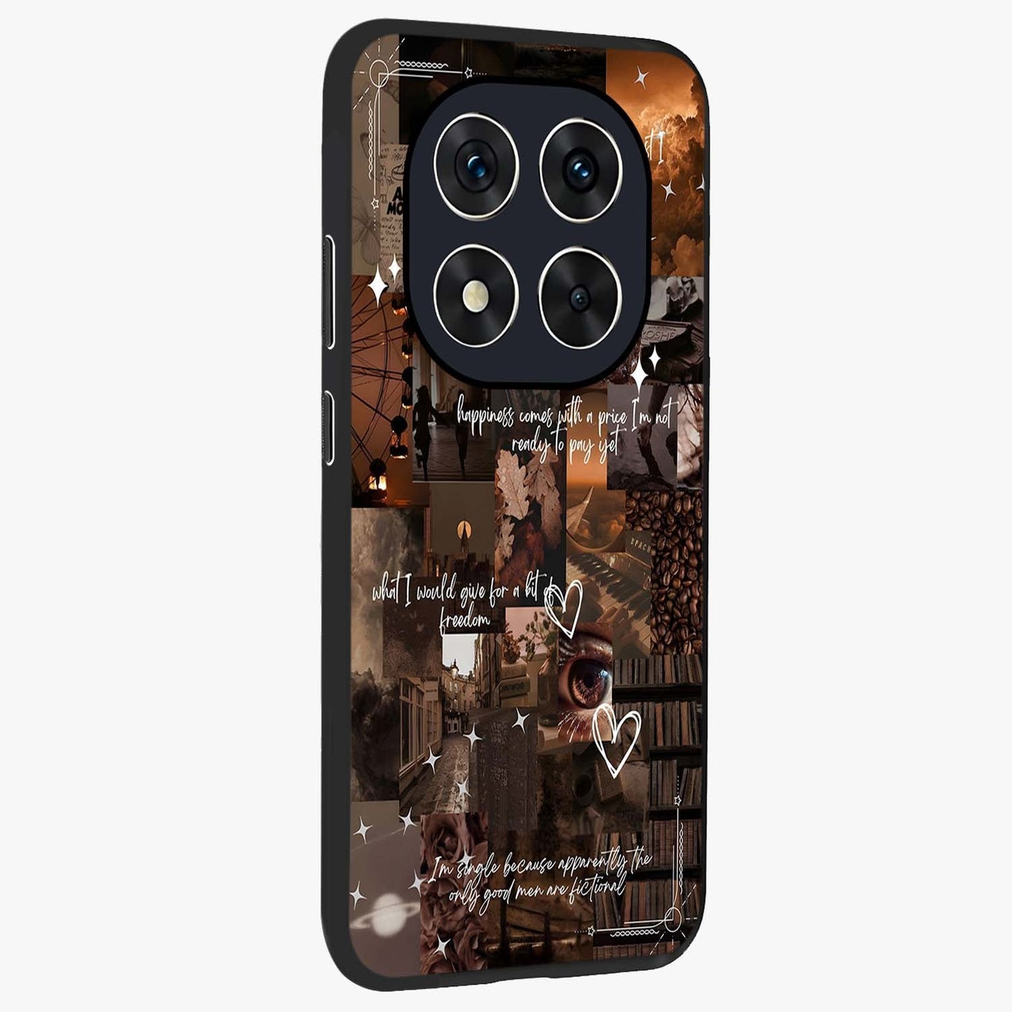 Bittersweet Aesthetic Chaos Glass Case upright view showcasing bold artistic chaos design with modern aesthetic style.