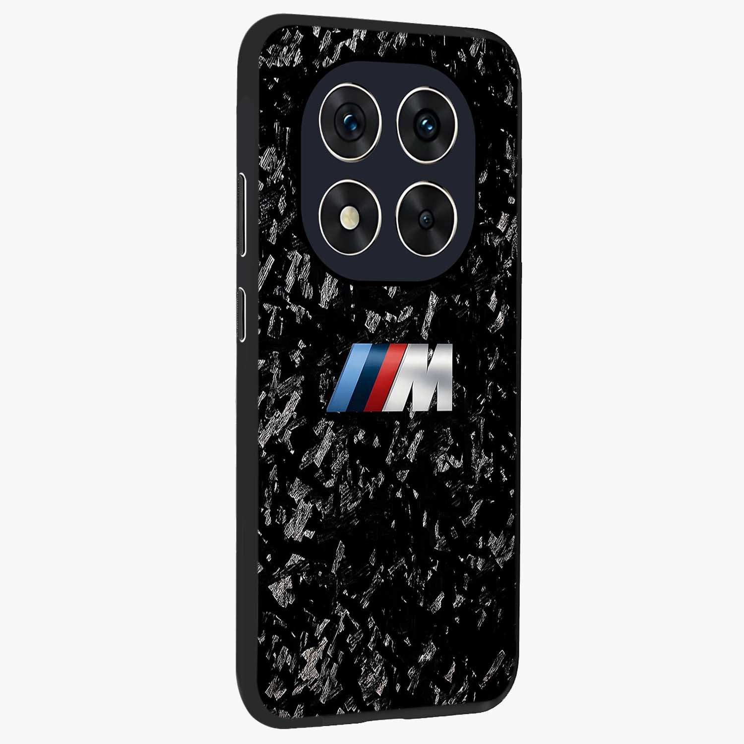 Carbon Speed Mark Glass Case upright view showcasing modern carbon speed graphic with bold automotive theme.