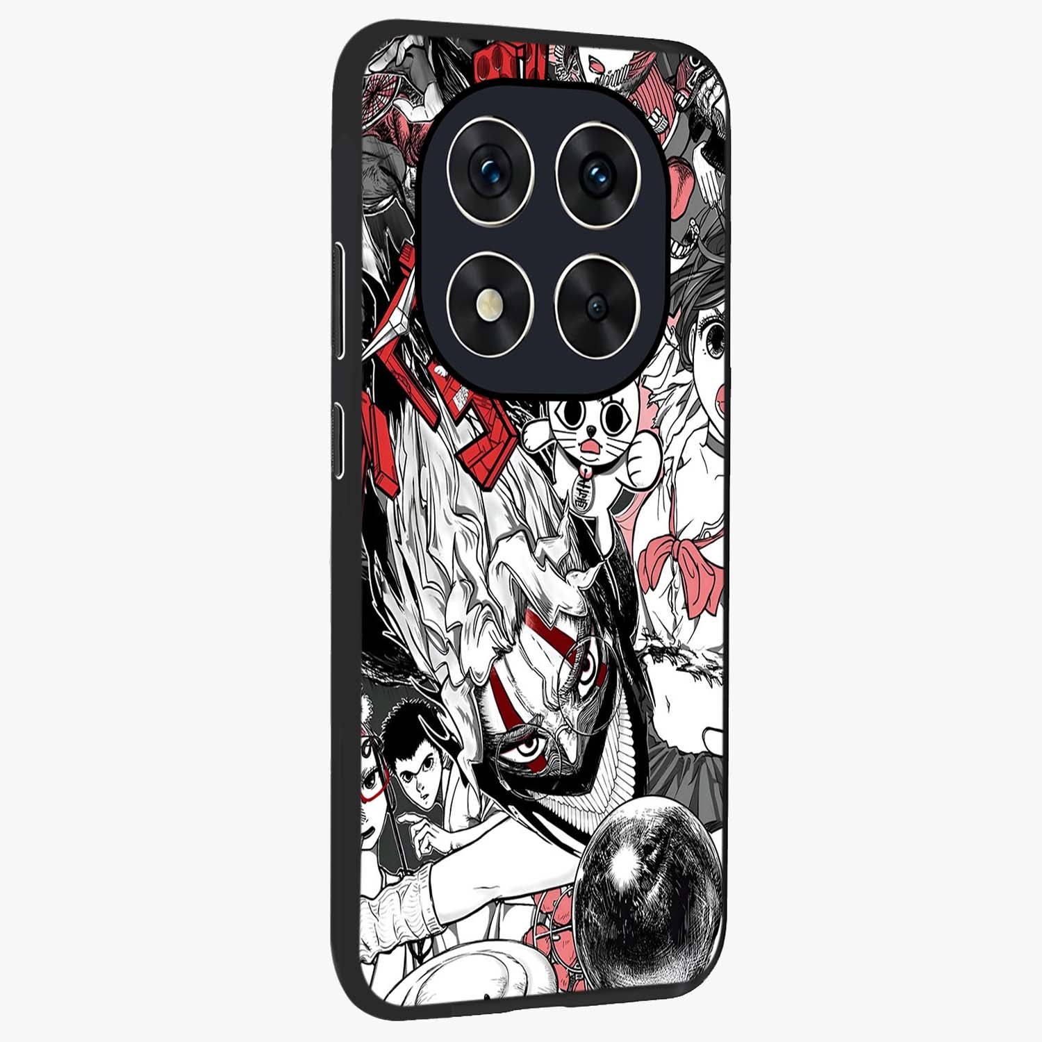 Crimson Chaos Panel Glass Case upright view showcasing intense crimson artwork with dramatic aesthetic style.