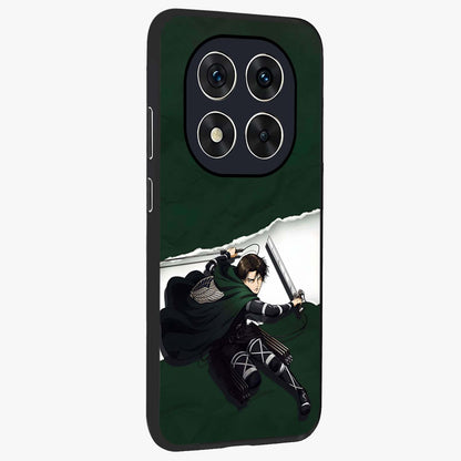 Emerald War Vanguard Glass Case upright view showcasing dramatic warrior artwork with bold fantasy theme.