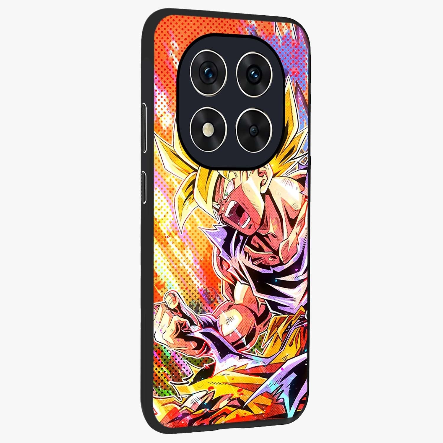 Firing Goku Glass Case upright view showcasing energetic anime artwork with bold warrior theme.
