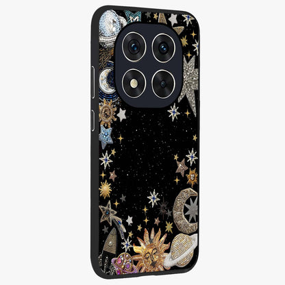 Galactic Jewel Stars Glass Case upright view showcasing glittering star jewel artwork with vibrant galaxy theme.