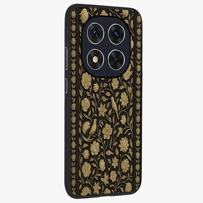 Golden Evil Eye Mandala Glass Case upright view showcasing decorative evil eye mandala artwork with spiritual aesthetic style.