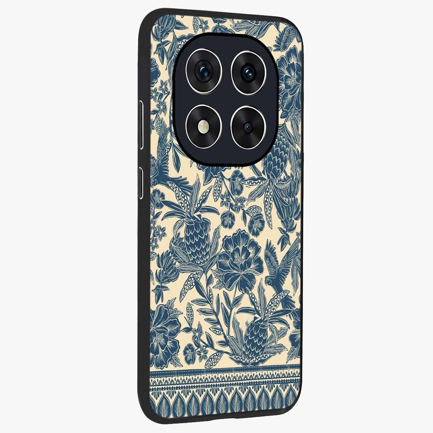 Heirloom Wild Bloom Glass Case upright view showcasing delicate wildflower artwork with timeless floral theme.