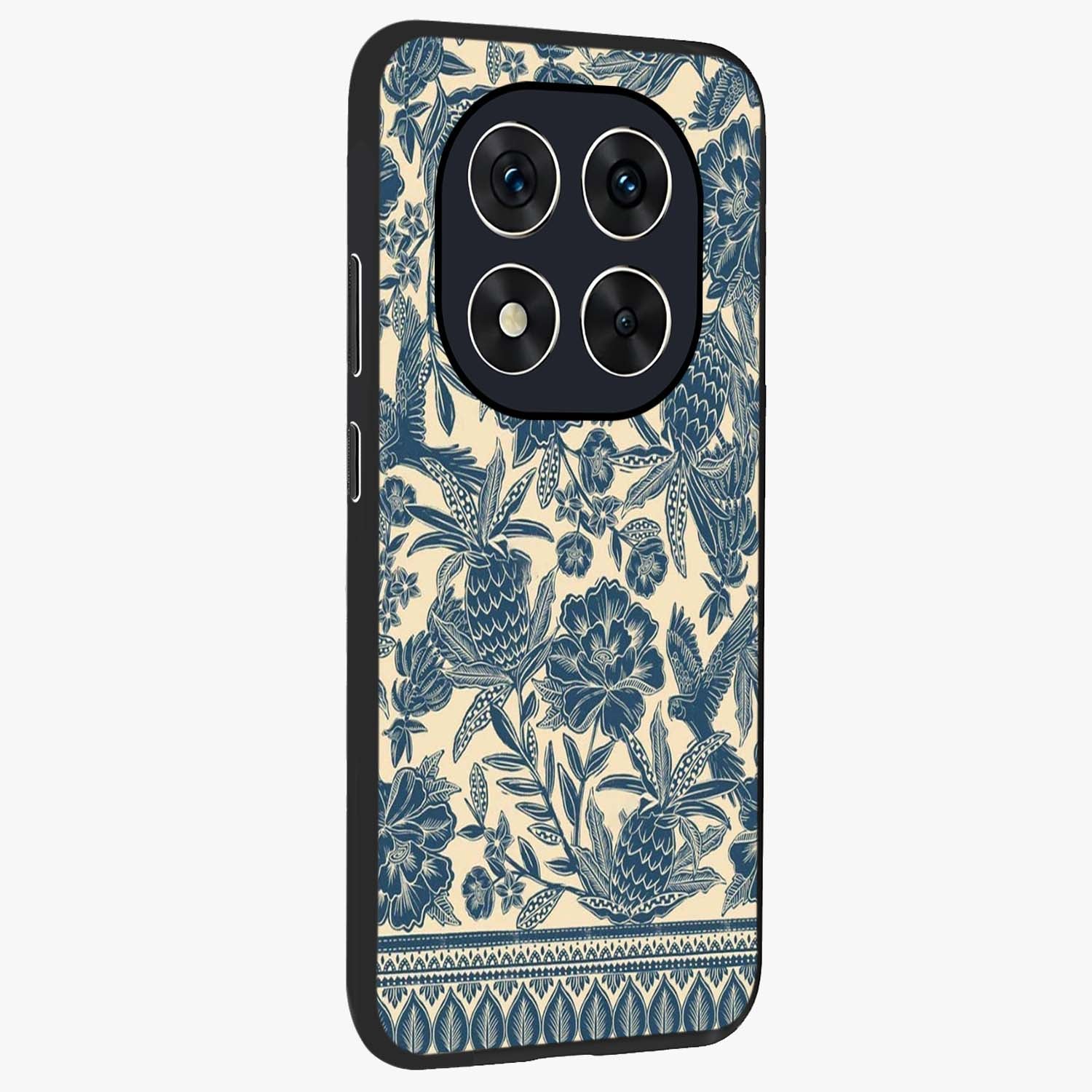 Heirloom Wild Bloom Glass Case upright view showcasing delicate wildflower artwork with timeless floral theme.