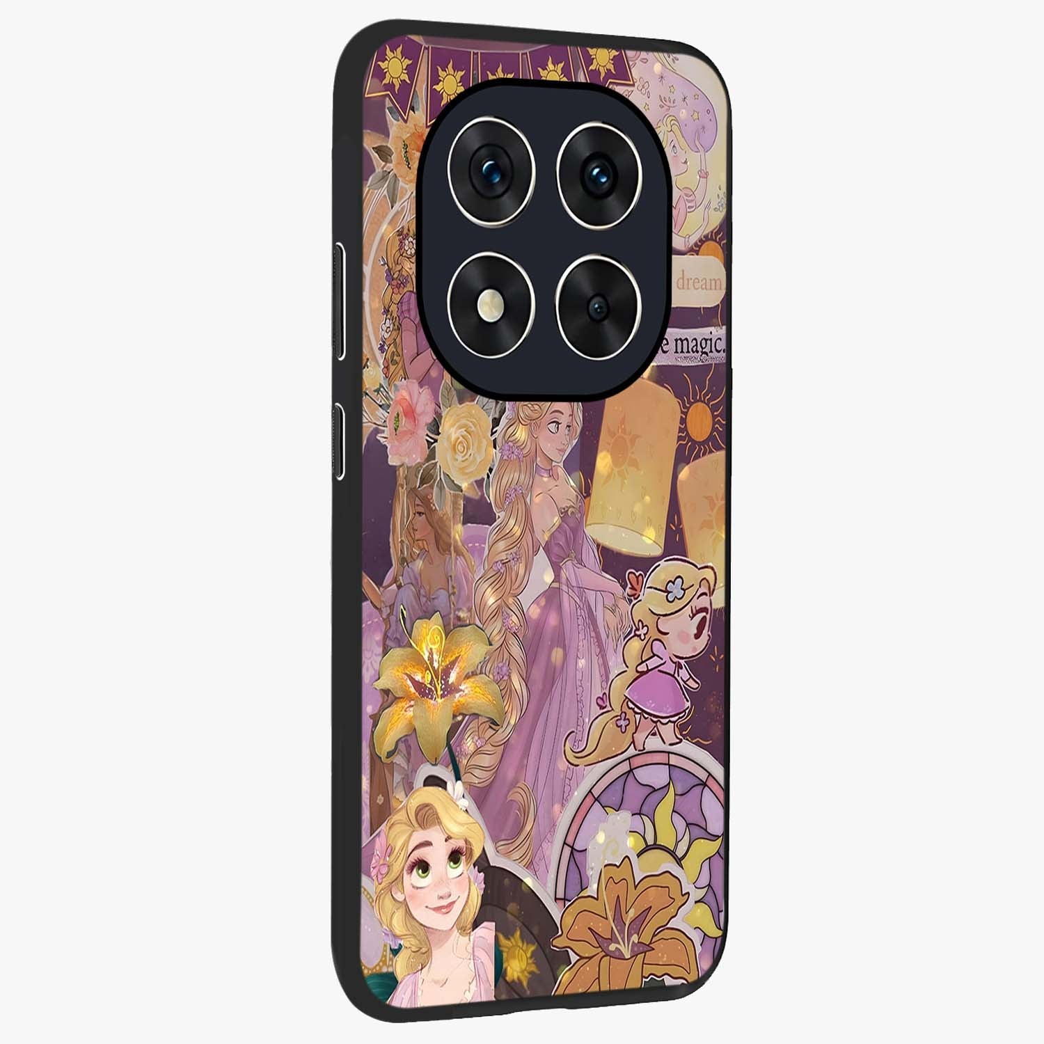 Magical Tangled Dream Glass Case upright view showcasing enchanting artistic artwork with dreamy fantasy theme.