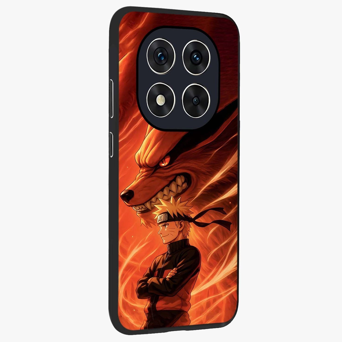 Nine Tails Legacy Glass Case upright view showcasing dramatic nine-tails artwork with intense anime themed design.