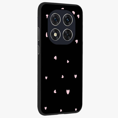 Pink Love Drops Glass Case upright view showcasing charming heart drop artwork with romantic playful theme.