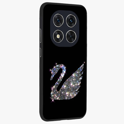 Starlit Swan Grace Glass Case upright view showcasing beautiful swan artwork with peaceful night themed design.