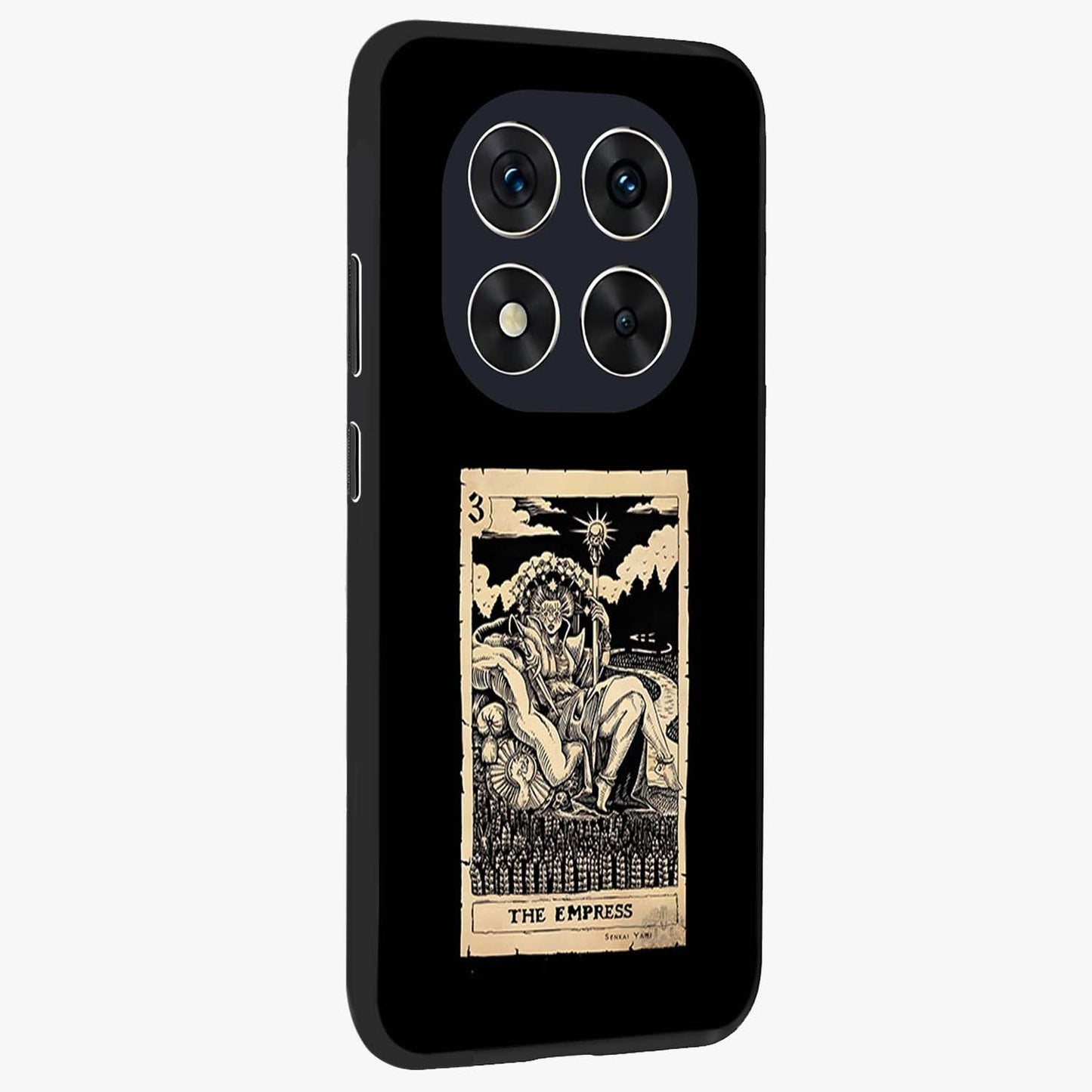 The Empress Glass Case upright view showcasing powerful empress themed artwork with luxurious artistic theme.
