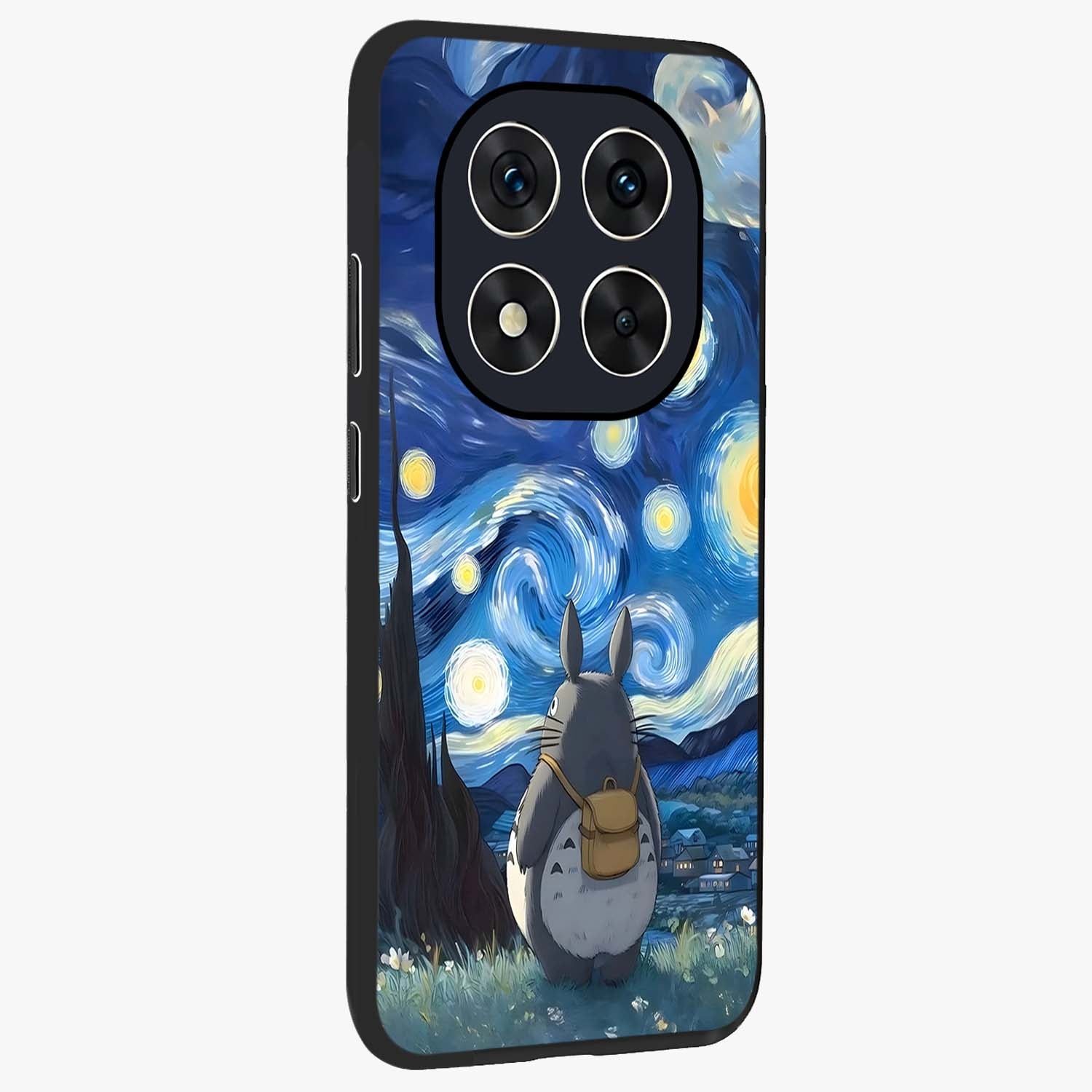 Totoro In Van Gogh Art Glass Case upright view showcasing creative character artwork with painterly artistic theme.
