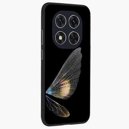 Whispers Of Wings Glass Case upright view showcasing elegant wing artwork with light airy theme.