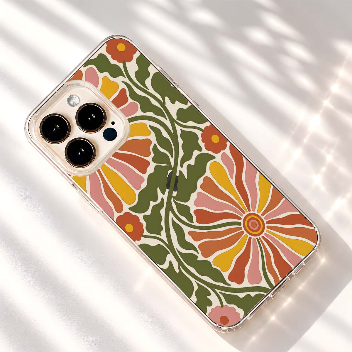 Retro Daisy Delight Clear Silicon Cover