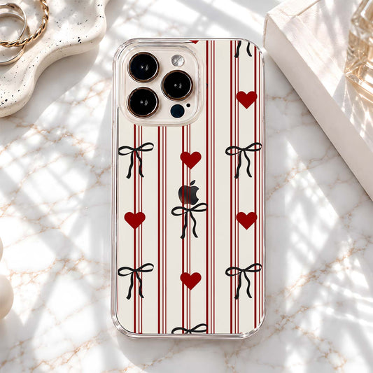 Ribbon Heart StripesRibbon Heart Stripes Clear Silicon Cover