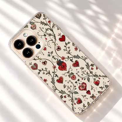 Romantic Heart Vines Clear Silicon Cover